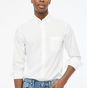 J. Crew Factory Slim Untucked flex performance casual shirt white size large NWT